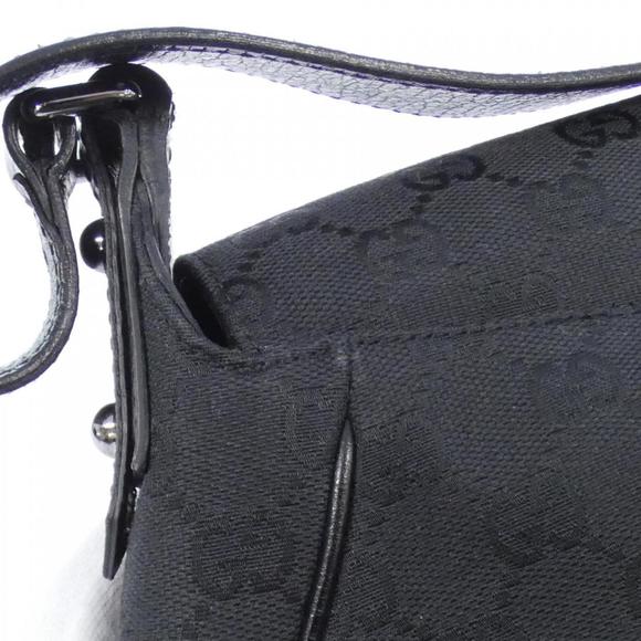 GUCCI Black Leather Shoulder Bag with Gold Chain 114915 - Picture 6 of 10